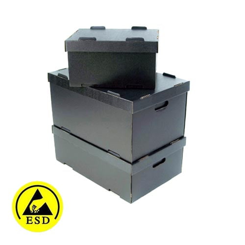 ESD Conductive Tote Boxes - Stack-able